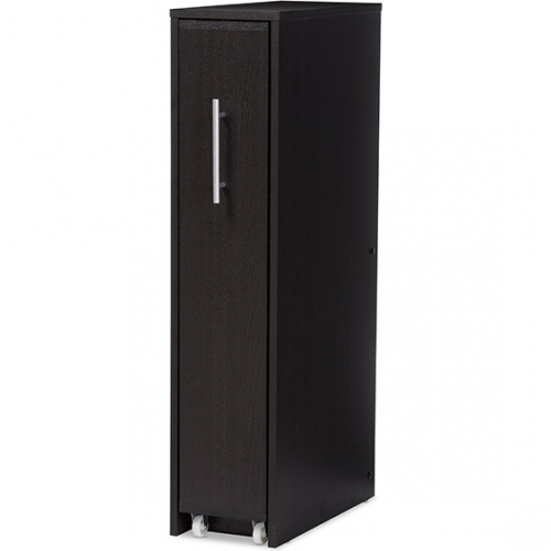 Lindo 1 Door Cabinet in Dark Brown Wood