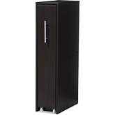 Lindo 1 Door Cabinet in Dark Brown Wood