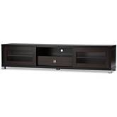 Beasley 70" TV Cabinet with 2 Sliding Doors & Drawer in Dark Brown