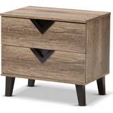Swanson 2 Drawer Nightstand in Light Brown Wood