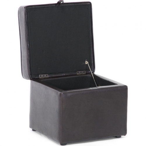 Sydney Storage Ottoman in Brown Leatherette