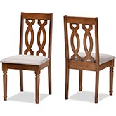 Cherese Dining Chair in Gray Fabric & Walnut Finish (Set of 2)