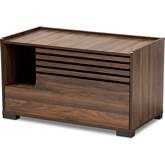 Claire Cat Litter Box Cover House in Walnut Brown Finish