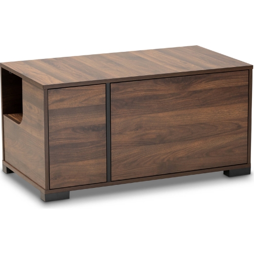 Connor 2 Door Cat Litter Box Cover House in Walnut Brown Finish