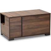 Connor 2 Door Cat Litter Box Cover House in Walnut Brown Finish