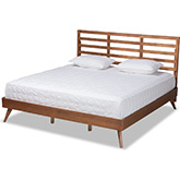 Shiro King Platform Bed in Ash Walnut Finish Wood