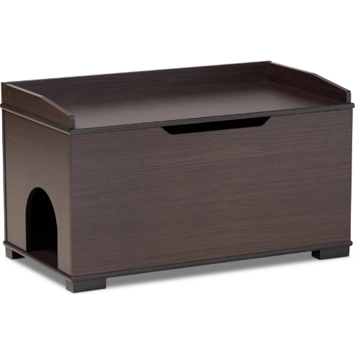 Mariam Cat Litter Box Cover House in Dark Brown Wood