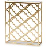 Calanthe Console Table in White Matble & Gold Metal