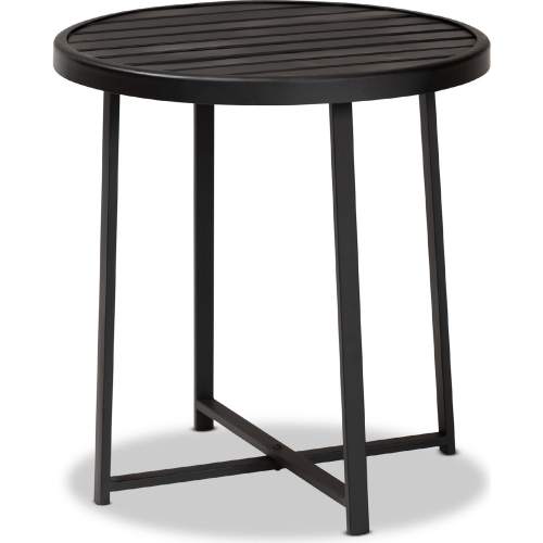 Sadiya Outdoor Side Table in Black Metal