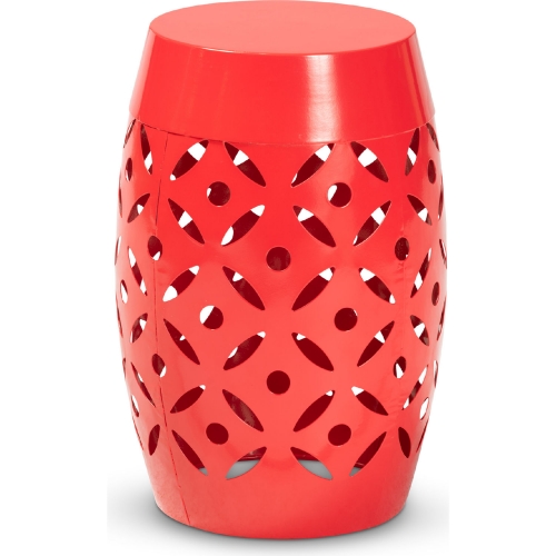 Hallie Outdoor Side Table in Red Metal