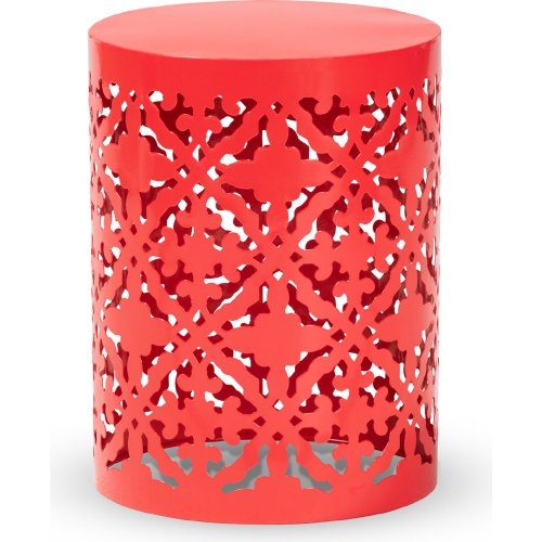 Jamila Red Metal Outdoor Side Table