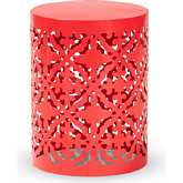 Jamila Red Metal Outdoor Side Table