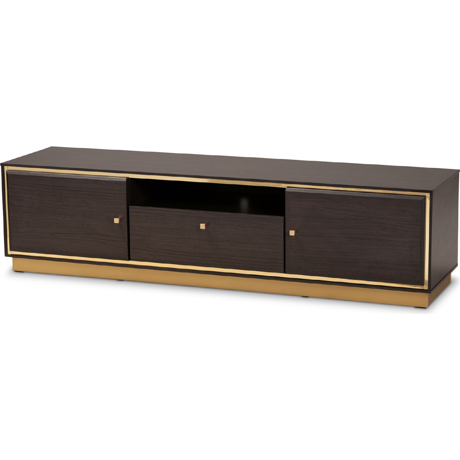 Baxton LV28TV28120Modi WengeTV Cormac 2 Door 63" TV Stand in Dark