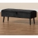 Caine Storage Bench in Tufted Black Velvet & Dark Brown Wood
