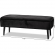 Caine Storage Bench in Tufted Black Velvet & Dark Brown Wood