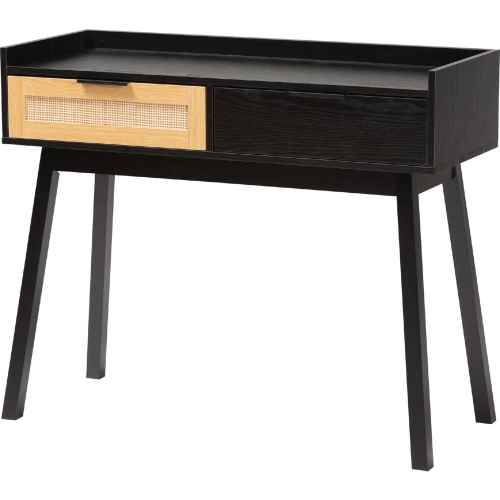 Kalani 2 Drawer Console Table in Espresso Brown & Natural Finish Wood