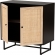 Declan 2 Door Storage Cabinet in Espresso, Wood, Rattan & Black Iron