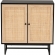 Declan 2 Door Storage Cabinet in Espresso, Wood, Rattan & Black Iron