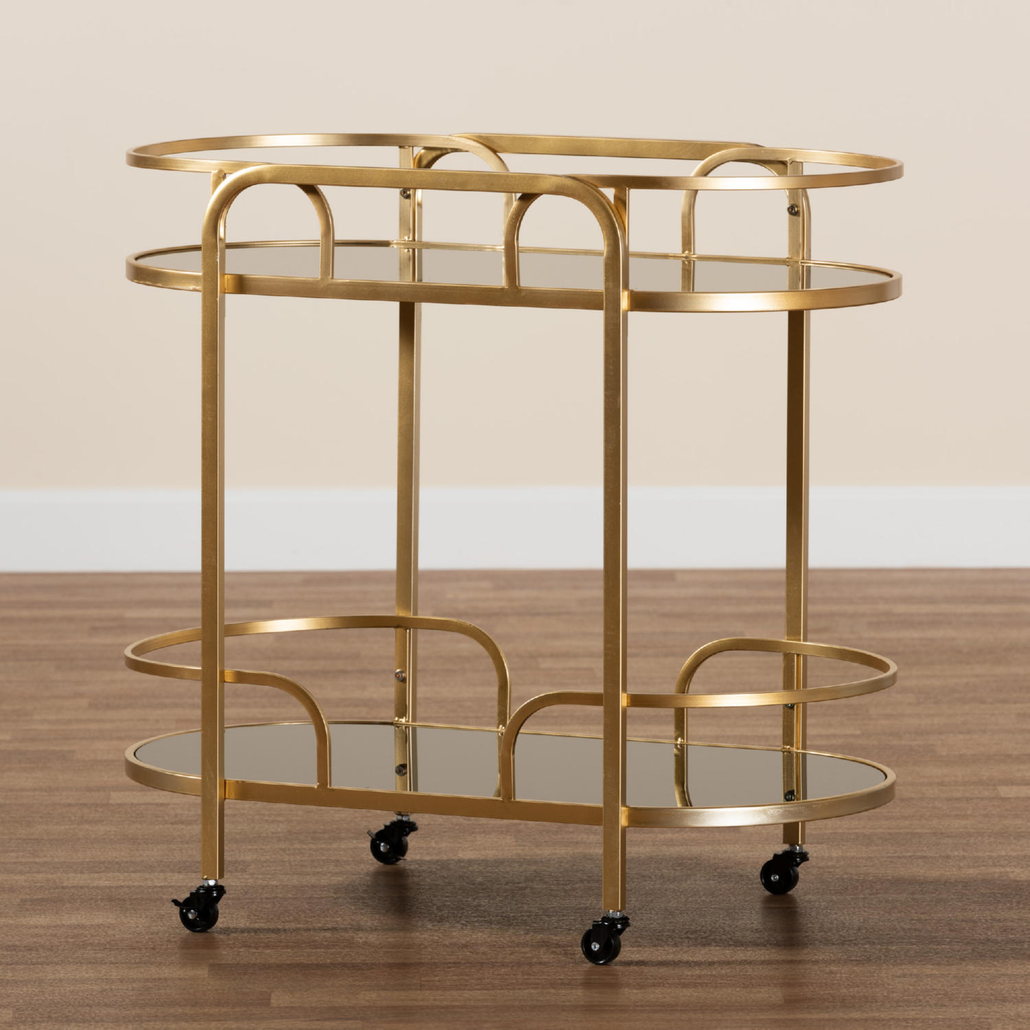 Baxton Studio Leighton Wine Cart - Thumbnail 5