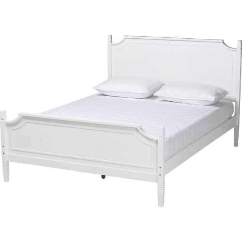 Mariana Queen Platform Bed in White Wood