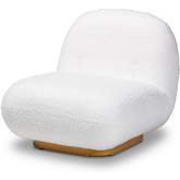 Paiva Accent Chair in White Boucle Fabric & Brushed Gold Metal
