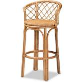 Orchard Bar Stool in Natural Brown Rattan