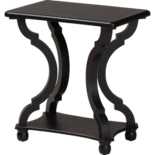 Cianna End Table in Black Wood