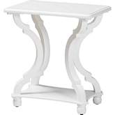 Cianna End Table in White Wood