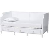 Lowri Twin 3 Drawer Daybed in White Wood
