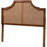 Risha Queen Headboard in Ash Walnut Finish Wood & PE Rattan