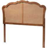 Leandra King Headboard with Rattan in Ash Walnut Finish Wood