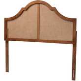 Camila Queen Headboard in Ash Walnut Finish Wood & Rattan