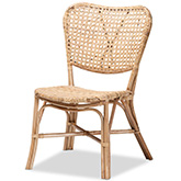 Nadira Dining Chair in Natural Brown Finish Rattan