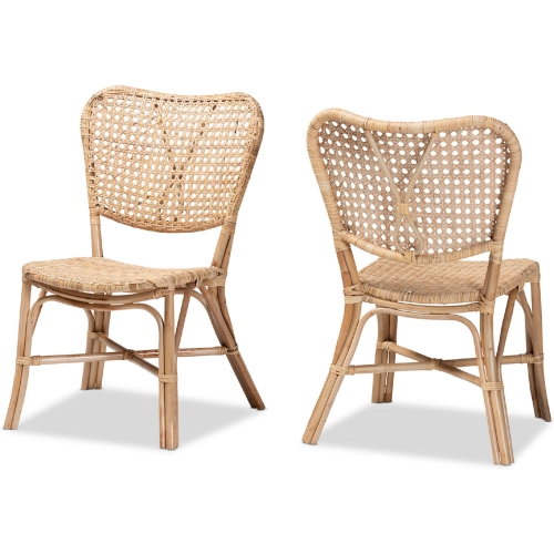 Nadira Dining Chair in Natural Brown Finish Rattan