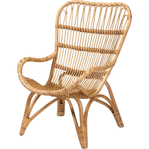 Earvin Accent Arm Chair in Natural Brown Rattan