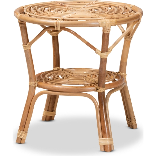 Cariel Coffee Table in Natural Brown Rattan