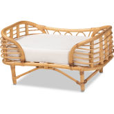 Malino Pet Bed in Natural Brown Rattan & Fabric Cushion