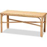 Cacaban Accent Bench in Natural Brown Rattan