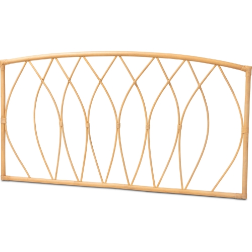 Halia Queen Wall Mount Headboard in Natural Brown Rattan