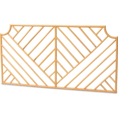 Giza Queen Wall Mount Headboard in Natural Brown Rattan
