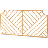 Giza Queen Wall Mount Headboard in Natural Brown Rattan