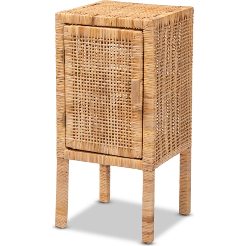 Vivan 1 Door Nightstand in Natural Brown Rattan