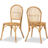 Wina Natural Brown Rattan Dining Chair (Set of 2)