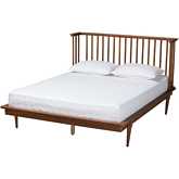 Flint King Platform Bed in Ash Walnut Finish Wood