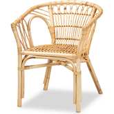 Kaka Dining Chair in Natural Brown Rattan