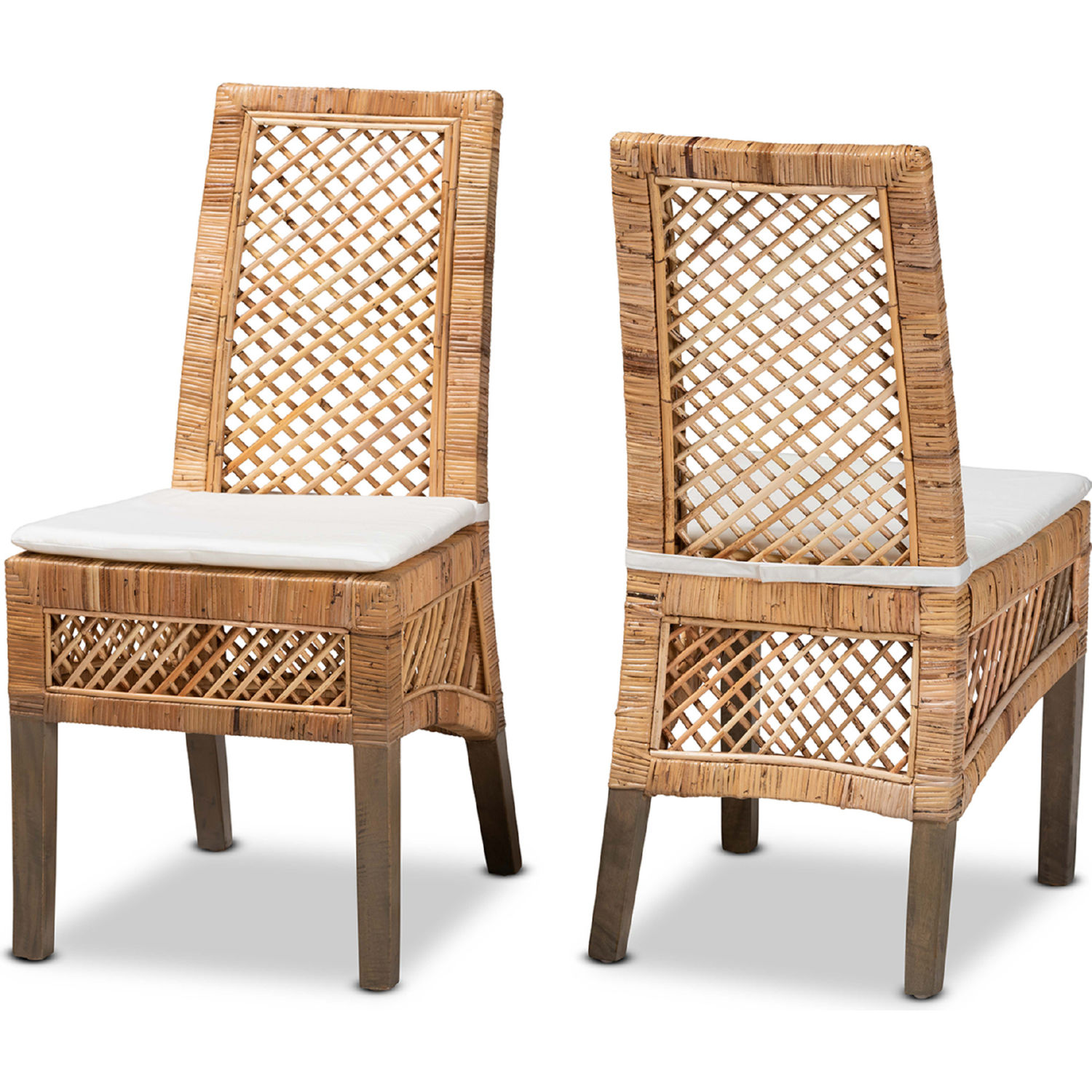 Baxton Argos-Rattan-DC Argos Dining Chair in Natural Brown Rattan ...