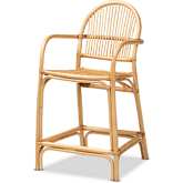 Tugera Counter Stool in Natural Brown Rattan