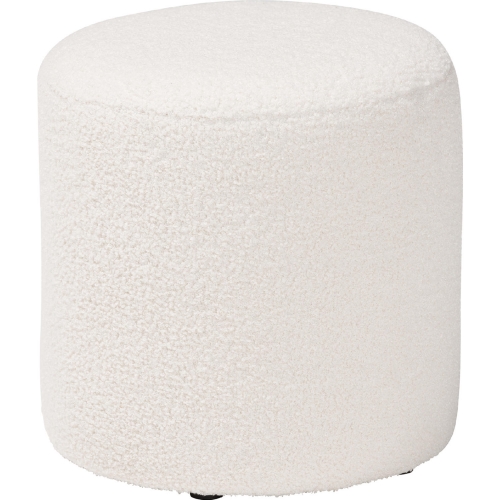Tori Ottoman in Ivory Boucle Fabric