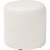 Tori Ottoman in Ivory Boucle Fabric