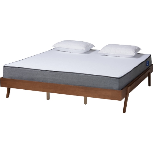 Sarita King Bed in Ash Walnut Finish Wood
